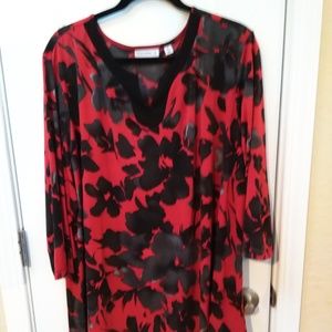 Susan Graver Printed Liquid Knit 3/4 Sleeve